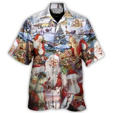 Christmas Santa I8217m Just Here For The Ho8217s 8211 Hawaiian Shirt 8211 Owl Oh picture