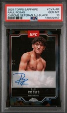 2025 Topps Chrome Sapphire UFC Raul Rosas Jr Veteran Auto Black 10/10 PSA 10 picture