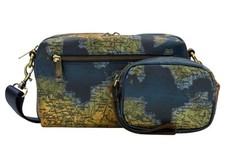 Patricia Nash Piper Coated Canvas Crossbody with Pouch-Greek Map-NWT-$199.95 picture