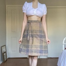 Vintage 1970’s Plaid Wrap Twee Skirt / Douglas Sportswear S picture