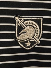 ARMY WEST POINT Golf Polo Performance Shirt Men's XL Black & White Striped picture