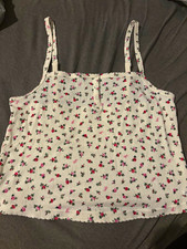 PINK Victoria's Secret Women's M Floral Camisole Adjustable Straps White picture