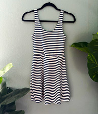 Divided by H&M Women’s Blue/White Striped Scoop Neck Fit & Flare Dress S picture