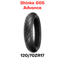 New Shinko 005 Advance Motorcycle Tire Front 120/70-17