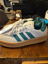 adidas Originals Samba XLG J Suede Low Top Lace-Up Sneakers Beige Green JQ9886 picture