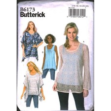 Butterick B6173 Sewing Pattern Misses Tunics Tops Size 14-22 Easy Lined Lace picture