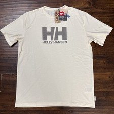 NWT Helly Hansen Skog Recycled Graphic T-shirt Beige 63082-049 Men’s Size L. A6 picture