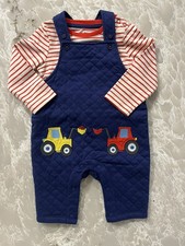 NWT Mini Boden Baby Boden Stripe Tee & Overalls Set, Size 3-6m picture
