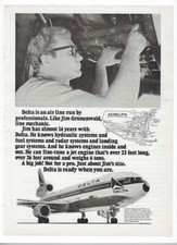 1973 Delta Airlines W/ Jim Grunenwald & Otis Advertising Vintage Print Ads picture