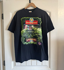 Vintage Budweiser King of Beers Chameleon Graphic Black T-Shirt XL picture