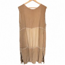 Vintage Mina Collection 2 Piece Brown Rayon Maxi Dress Slip Dress Boho Size 1 picture
