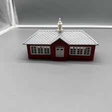 Vintage Bachmann Plasticville School Building Red White Model Train Layout O/S picture