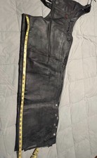 Hot Leathers Black Motorcycle Medium Unisex chaps picture