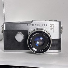 Olympus PEN F 35mm Half Frame Film Camera w/ 38mm f/1.8- Parts Clean picture