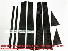 8PCS REAL CARBON FIBER PILLAR PANEL COVERS Fits 08-14 IMPREZA WRX STI SEDAN picture