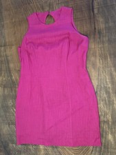 Vintage Ann Tobias Hot Pink Sleeveless Keyhole Dress Size 10 picture