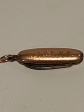 14k  and Steel Vintage Monogram Engraved Miniature Folding 