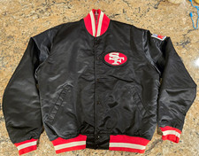 🔥Vintage Early 90's San Francisco 49ers Starter Pro Line Satin Jacket Black XL picture