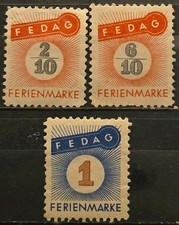 Germany MH 1932 FEDAG Ferienmarken German Holiday Savings Advertising Lot Of 3 picture