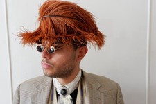 Antique 1910s Edwardian Copper Ostrich Feather Hat Cloche | Millinery Velvet picture