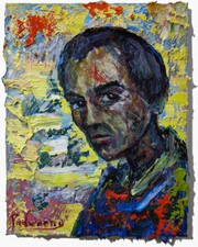 OIL PAINTING█UNIQUE IMPRESSIONISt ART█SIGNED ABSTRACT█ORIGINAL PORTRAIT POP██MAN picture