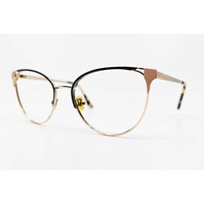 William R Valentine Eyeglasses Womens Black Rose Gold Cat Eye 52-17-135 picture