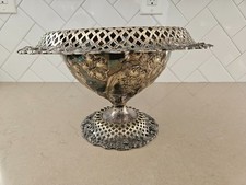 RARE ANTIQUE BSCEP ENGLISH VICTORIAN SILVER PLATED GRAPEVINE CENTERPIECE picture