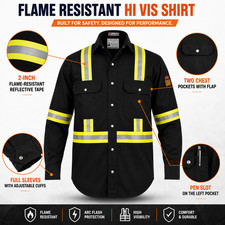 Flame Resistant FR High Visibility Hi Vis 100%C Light Weight Shirt picture