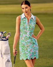 NWT LILLY PULITZER SIZE 14 KATHY SCALLOP DRESS *LIL SUN OF A BUN* MULTI picture