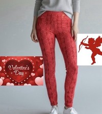 LuLaRoe Red Cupid Valentine Leggings SIZE T&C size 12-18 picture