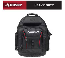 Husky 16-inch Pro Tool Heavy Duty Backpack Black Red 36 Pockets picture