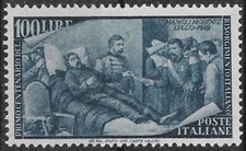 ITALY 1948 - CENTENARY OF THE RISORGIMENTO - LIRE 100 GREY BLUE MNH** picture