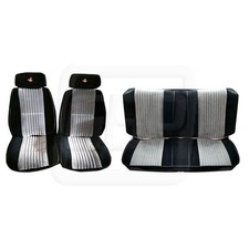 85 86 87 Grand National Black Silver Seat Upholstery Covers FRONT REAR HEADREST picture