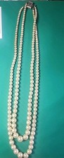 Vintage Cultured Akoya Pearls. Sterling Silver 