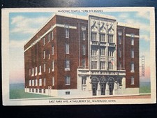 Vintage Postcard Masonic Temple York Rite Bodies East Avenue Waterloo Iowa (IA) picture