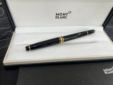 New Montblanc Meisterstuck 163 Rollerball Pen Black/Gold Trim w/ Gift Box picture