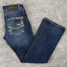 Wrangler Rock 47 Jeans Men’s 29x32 Relaxed Bootcut Embroidery Western Cowboy picture