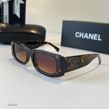 CHANEL 69020 Vintage Narrow Rectangular Tortoiseshell Sunglasses 52-18-138 picture