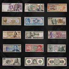 🇲🇽 15 Mexico Pesos Banknotes Lot (1969-1990): 50000, 10000, 5000+, UNC  picture