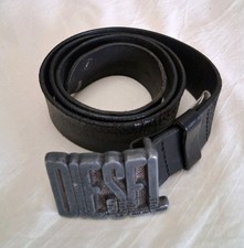 DIESEL Leather belt, Italian made, cowhide leather black Black Buckle  picture