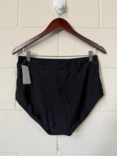 NWT Land's End Women's Black Extra High Waist Bikini Bottom picture