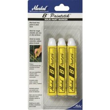 B Paintstik Paint Marker Crayon - 3 Pack WHITE Industrial Construction Marking picture