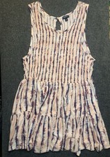 Torrid 1 Pink Tie-Dye Sleeveless Smocked Dress Tunic Boho Festicore picture