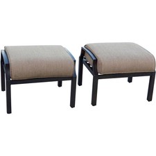 Brooklyn Aluminum 2 Piece Ottoman Set in Multi Brown/Sesame by Darlee picture