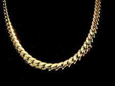 Miami Cuban 22in 8MM 14K Stamped gold finish necklace w/Box Lock. Rare Length picture