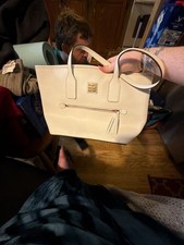 Dooney & Bourke Saffiano Leather Zip Top Tote White Handbag picture