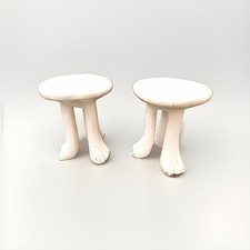 John Dickinson Sutherland White Solid Round 3-Leg End Tables Set of 2 picture