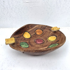 Vtg MCM Italian Atomic Ashtray Dish Abstract Polka Dots Palette Signed Rello picture