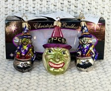Vintage Retired Chris Radko Matilda Witch Halloween Glass Ornament Gems Boxed picture