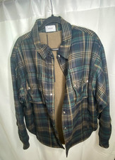 RHUDE Fleece Lined Plaid Workwear Shirt Jacket NWT Green Blue picture